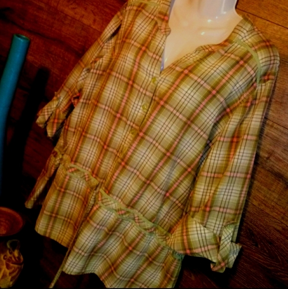 Denim & Co Top Size 3X High Low Shark bite Hem New - Picture 5 of 12